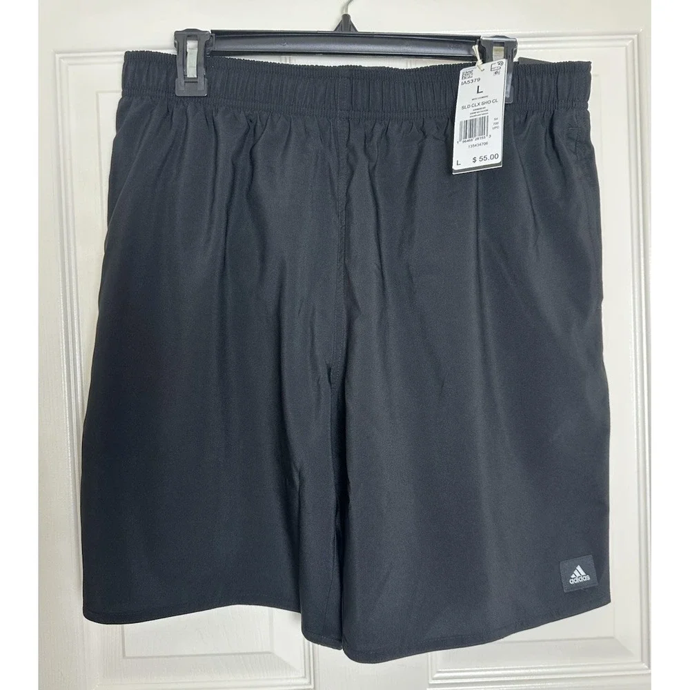 Adidas Black/Lucid Lemon‎ CLX Classic-Length Swim Shorts Men Size Large NWT